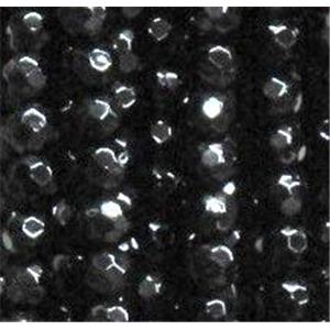 agate beads, faceted round, black, 4mm dia, approx 98pcs per st