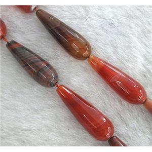 red agate beads, faceted 3D-teardrop, approx 10-30mm