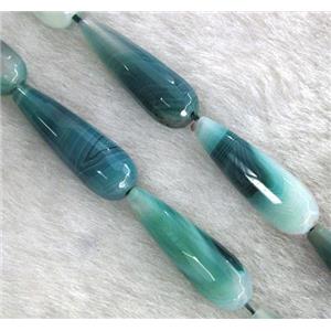 blue agate beads, faceted 3D-teardrop, approx 10-30mm