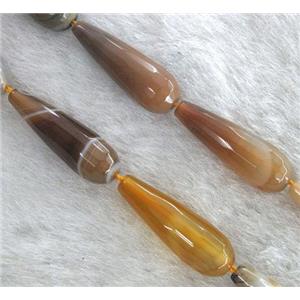 orange agate beads, faceted teardrop, approx 10-30mm
