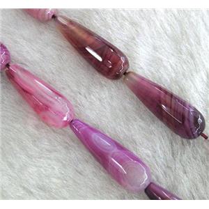 agate bead, faceted teardrop, hot-pink, approx 10-30mm