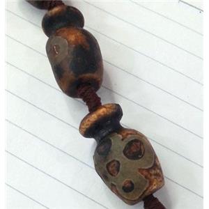 tibet style agate beads, bottle shaped, approx 15x25mm, 15.5 inches