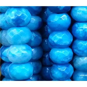 blue Crazy Agate Beads, faceted rondelle, approx 8x12mm, 15.5 inches