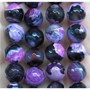 hotpink Dichromatic Agate beads, faceted round, 6mm dia, approx 66pcs per st
