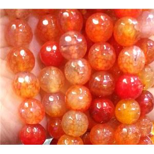 red dragon veins Agate beads, faceted round, approx 12mm dia