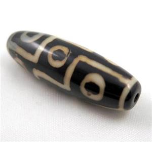 natural tibetan Dzi beads, barrel, approx 13x40mm