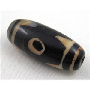 natural tibetan Dzi beads, barrel, approx 12x30mm