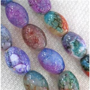 dragon veins agate beads, barrel, colorful, approx 13x18mm, 15.5 inches