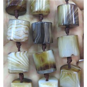 coffee stripe Agate Beads, heishi, approx 13x14mm