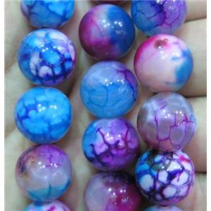round dichromatic Agate Beads, colorful, approx 14mm dia