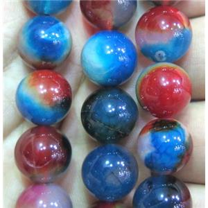 round dichromatic Agate Beads, colorful, approx 6mm dia