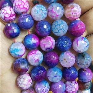 dichromatic Agate Beads, colorful, faceted round, approx 10mm dia