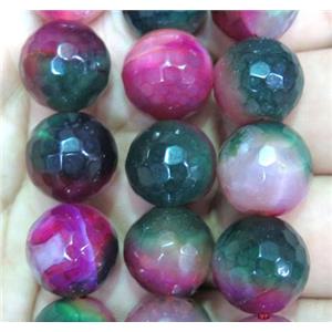dichromatic Agate Beads, colorful, faceted round, approx 10mm dia