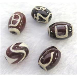 mixed tibetan Dzi beads, approx 12-16mm