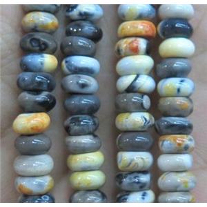 Dichromatic Agate rondelle beads, mixed color, approx 4x6mm