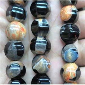 orange Dichromatic Agate beads, barrel, approx 19mm dia