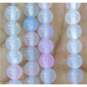 round agate beads, mixed color, approx 6mm dia, 15.5 inches