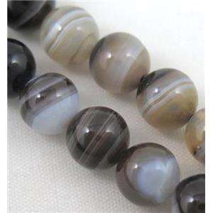 round coffee strip Agate Beads, approx 8mm dia, 15.5 inches