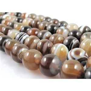 round coffee Stripe Agate Beads, 20mm dia, approx 20pcs per st