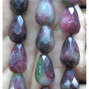 agate bead, faceted teardrop, approx 10x14mm