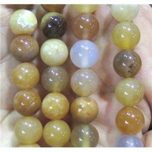 round yellow Agate beads, approx 10mm dia