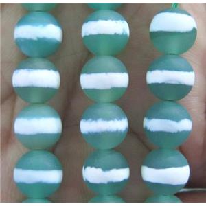 green tibetan agate beads, matte, round, approx 8mm dia
