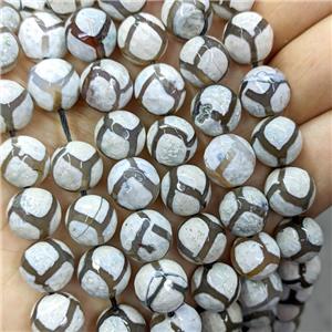 tibetan tortoise agate beads, faceted round, approx 10mm dia