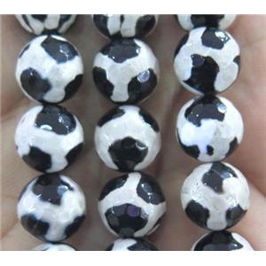 tibetan agate beads, faceted round, approx 8mm dia
