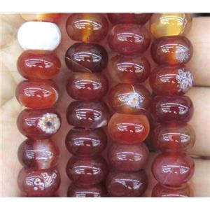 red agate beads, rondelle, approx 8x12mm