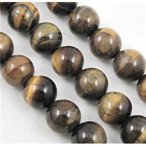 tiger eye beads, round, AB grade, approx 12mm dia, 15.5 inches