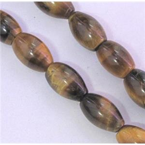 tiger eye bead, barrel, approx 5x8mm, 15.5 inches