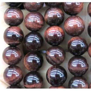 red Tiger Eye beads, round, approx 12mm dia, 15.5 inches