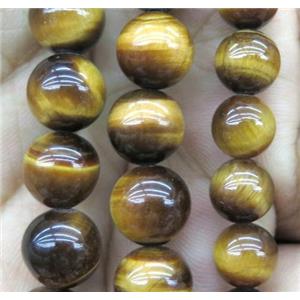 tiger eye stone beads, round, A grade, approx 10mm dia