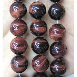 natural red Tiger eye stone beads, round, A grade, approx 6mm dia, A grade