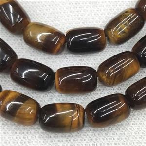 Tiger eye stone barrel beads, AB-grade, approx 12x16mm