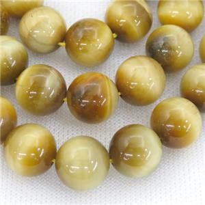 golden Tiger eye stone beads, round, approx 14mm dia