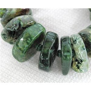 agate heshi beads for necklace, green, approx 15-25mm