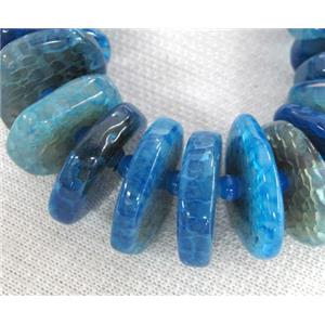 agate beads, heshi, blue, approx 15-25mm