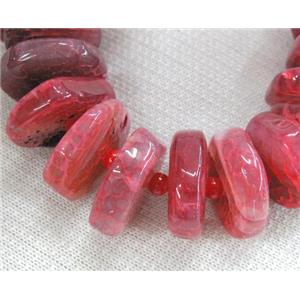 agate heshi beads for necklace, pink, approx 15-25mm