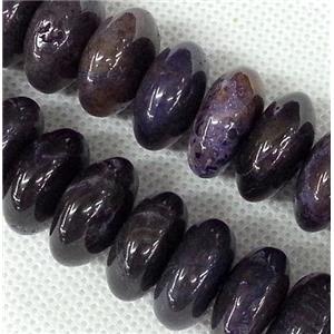 purple Agate beads, rondelle, approx 15-18mm