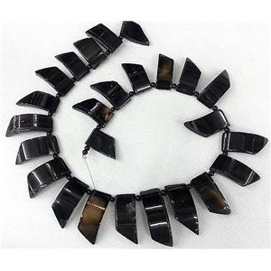 black Agate slice beads Necklace Chain, approx 15x40mm.10x25mm