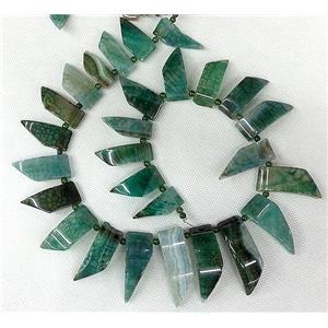 green Agate slice beads Necklace Chain, approx 15x40mm.10x25mm