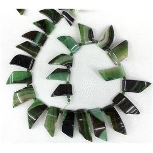 green Agate slice beads Necklace Chain, approx 15x40mm.10x25mm