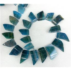 blue Agate slice beads Necklace Chain, approx 15x40mm.10x25mm