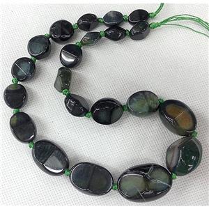 green Agate beads Necklace Chain, freeform, approx 10x13mm, 20x30mm
