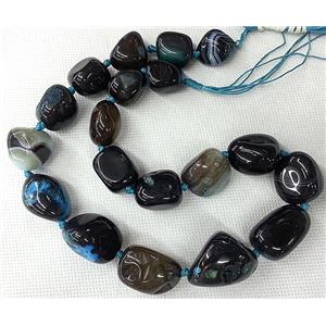 Agate beads Necklace Chain, freeform, approx 15x18mm, 25x30mm