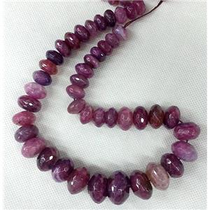 hotpink Agate rondelle beads Necklace Chain, approx 12-20mm