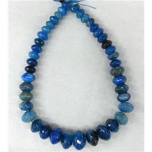 blue Agate rondelle beads Necklace Chain, approx 12-20mm