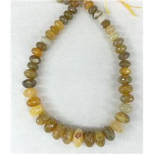 yellow Agate rondelle beads Necklace Chain, approx 12-20mm