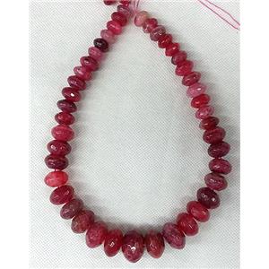 hotpink Agate rondelle beads Necklace Chain, approx 12-20mm